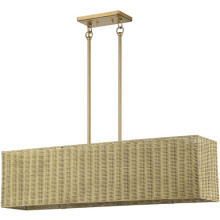 Livex Lighting 60583-48 - 4 Light Antique Gold Leaf Large Linear Chandelier