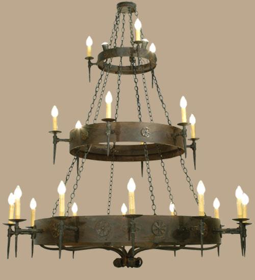 72" Wide Warwick 21 Light Three Tier Chandelier