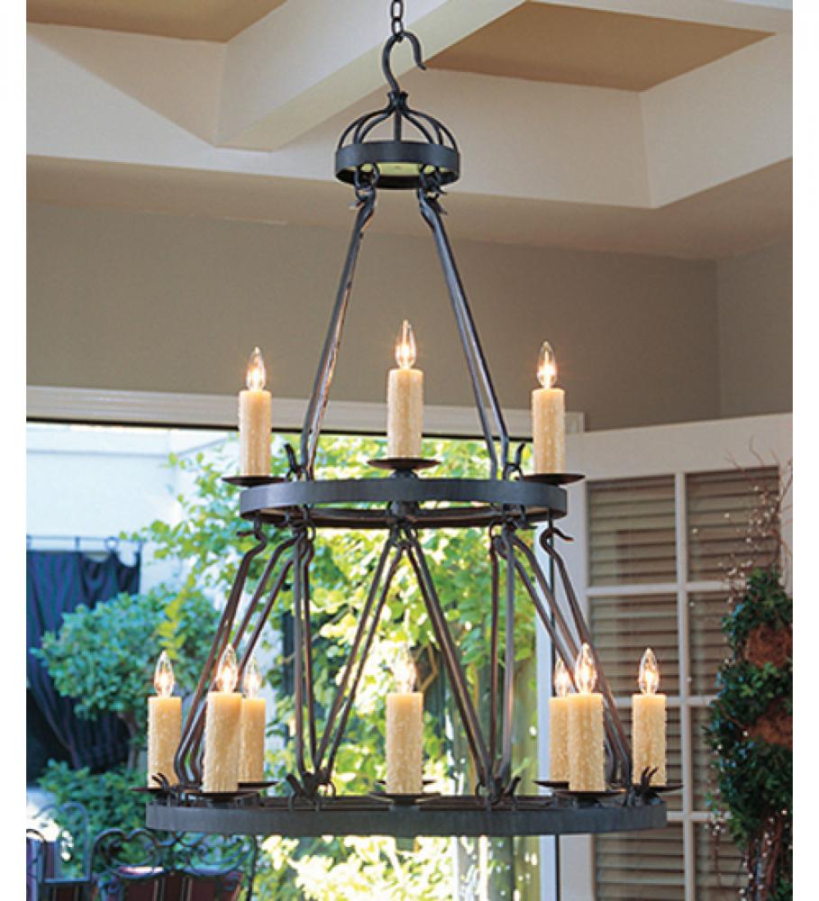 36" Wide Lakeshore 12 Light Two Tier Chandelier