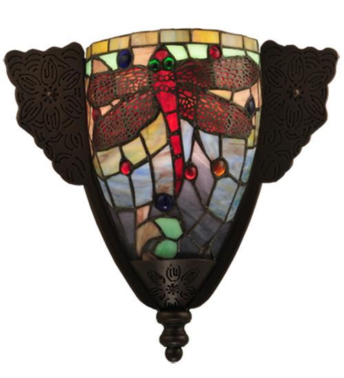15" Wide Tiffany Dragonfly Wall Sconce