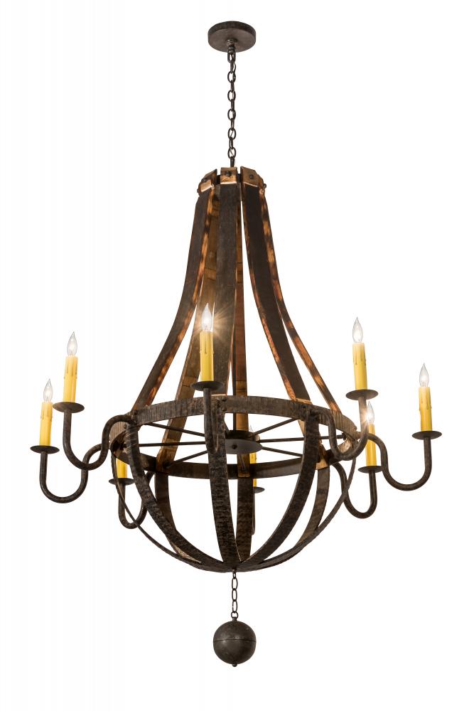 48" Wide Barrel Stave Madera 8 LT Chandelier