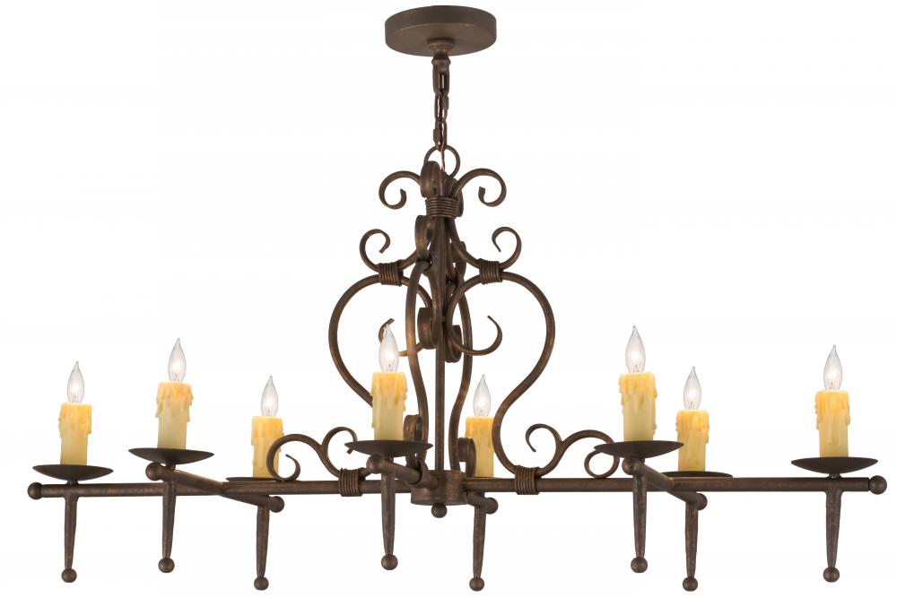 48"L Monica 8 LT Oblong Chandelier