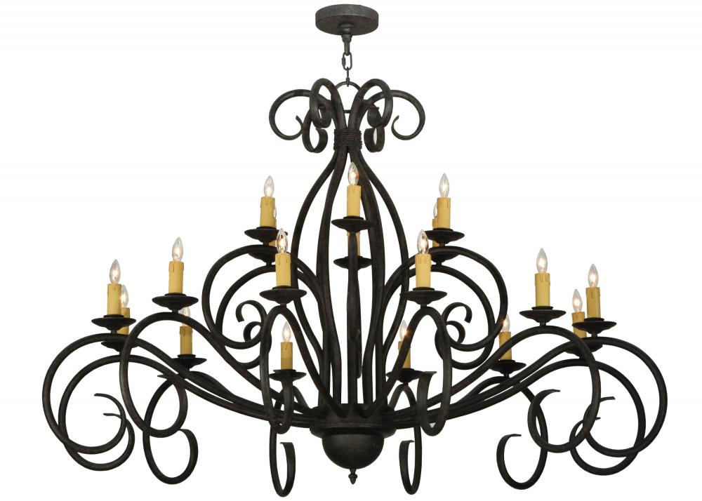 60" Wide Sienna 18 LT Two Tier Chandelier