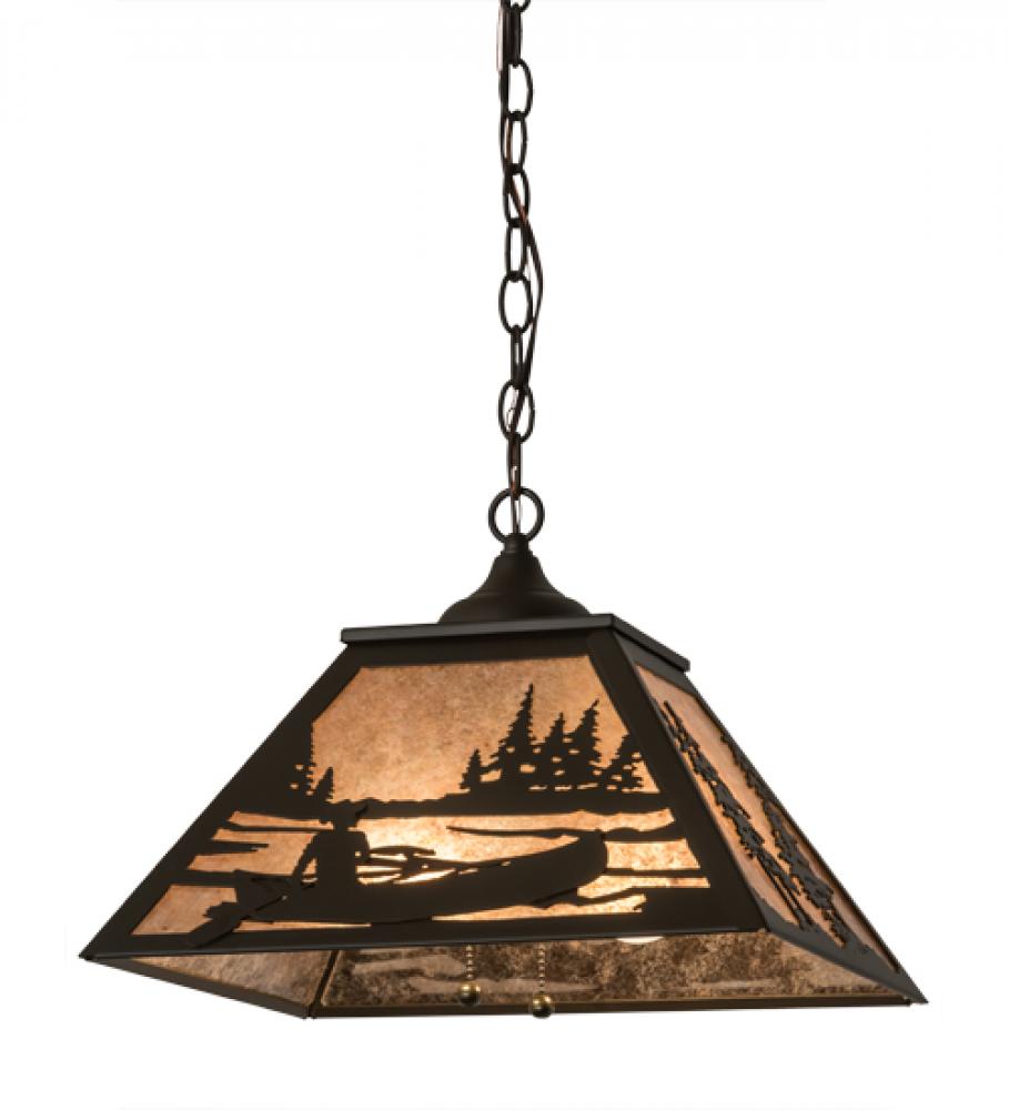 16" Square Canoe At Lake Pendant