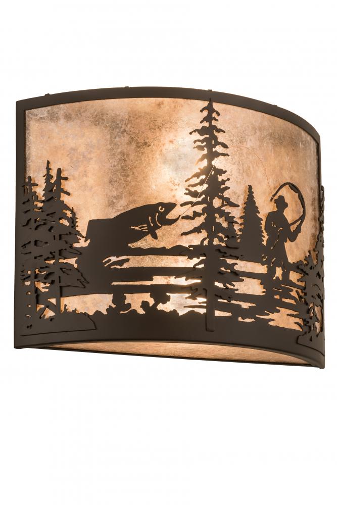 16"W Fly Fishing Creek Wall Sconce