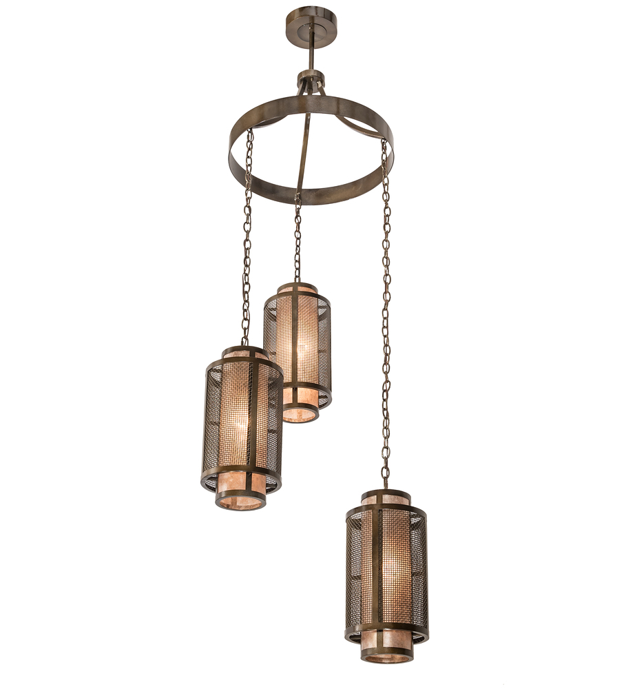 32" Wide Cilindro Weave-Tex Cascading Chandelier