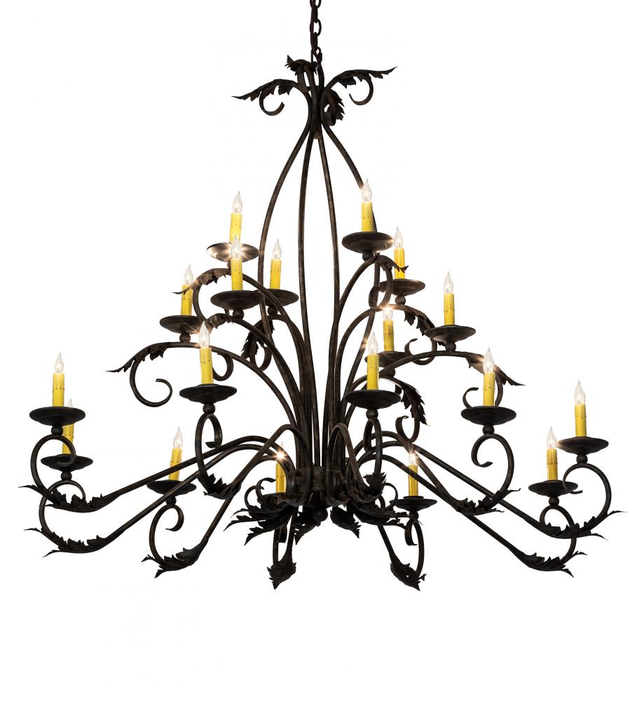 56" Long Windsor 18 Light Oblong Chandelier