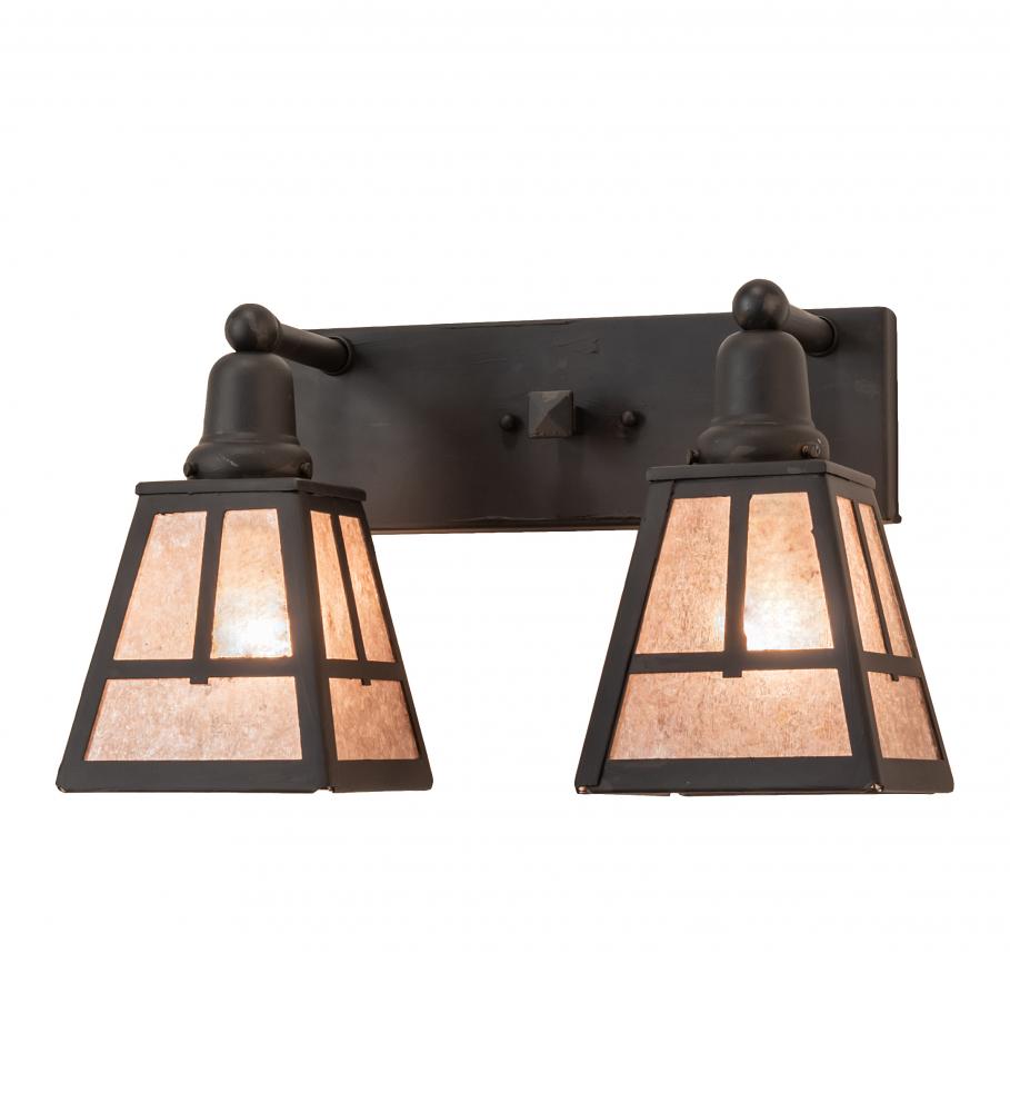 17" Wide "T" Mission 2 Light Vanity Light