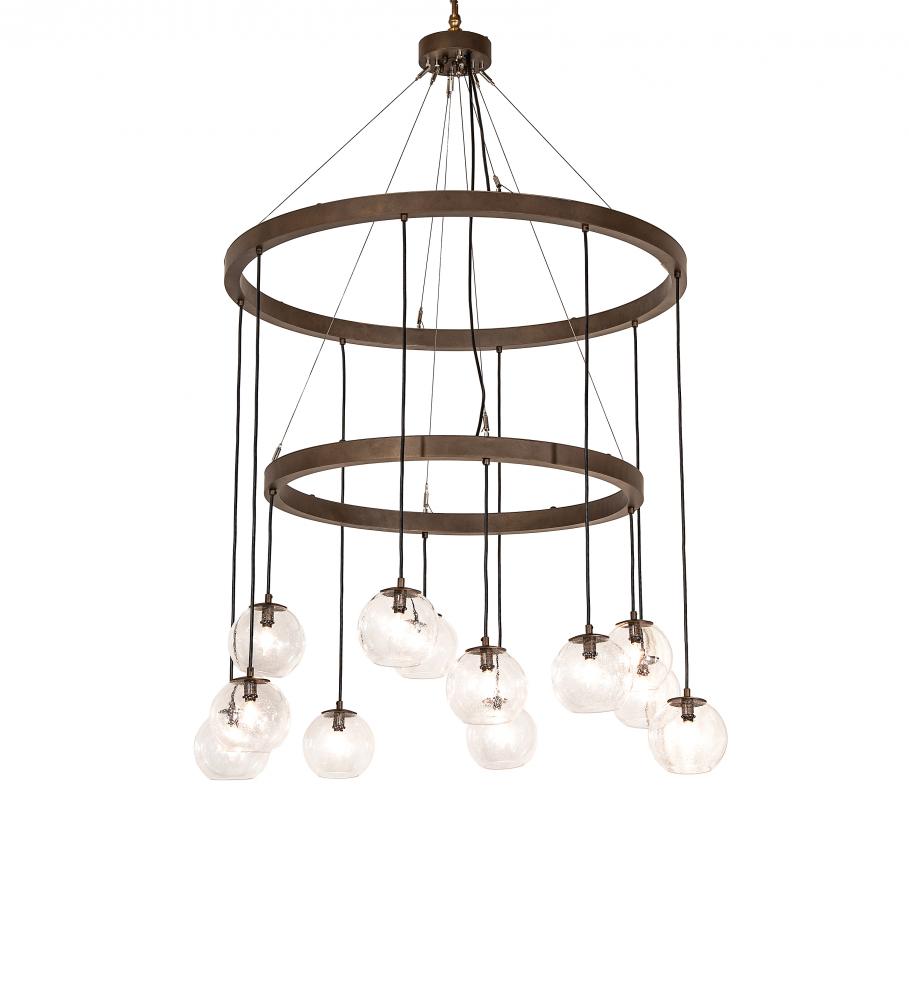 42" Wide Bola 12 Light Two Tier Chandelier
