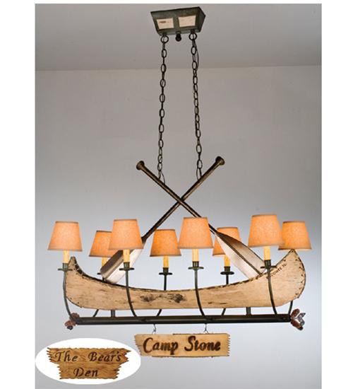 48"L Personalized Canoe 8 LT Chandelier