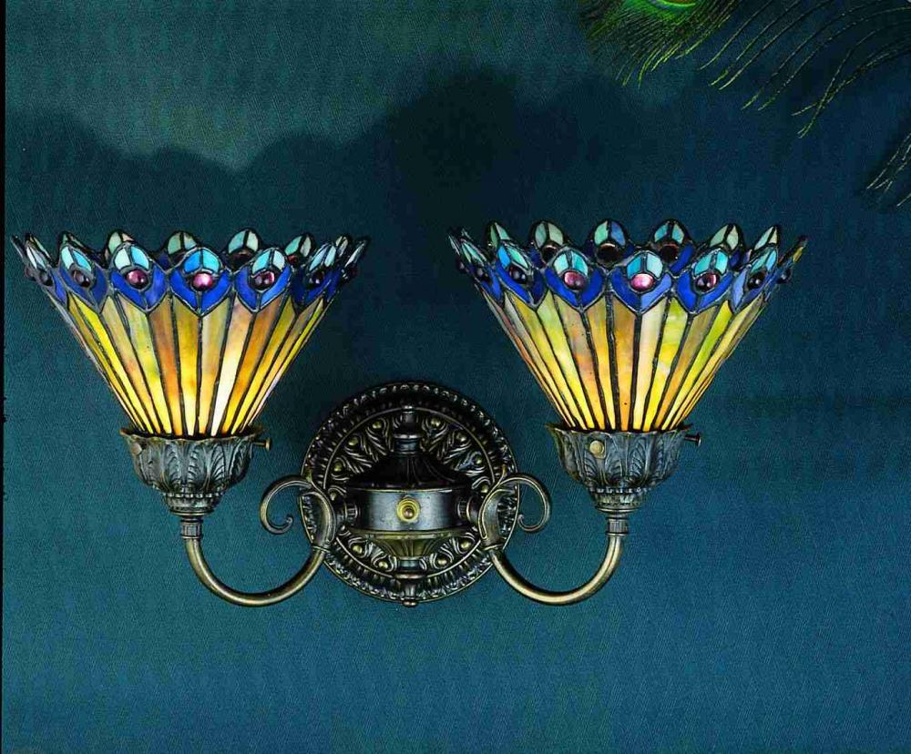 2 S-ARM SCONCE/FANCY FTTR/ROTARY SWITCH