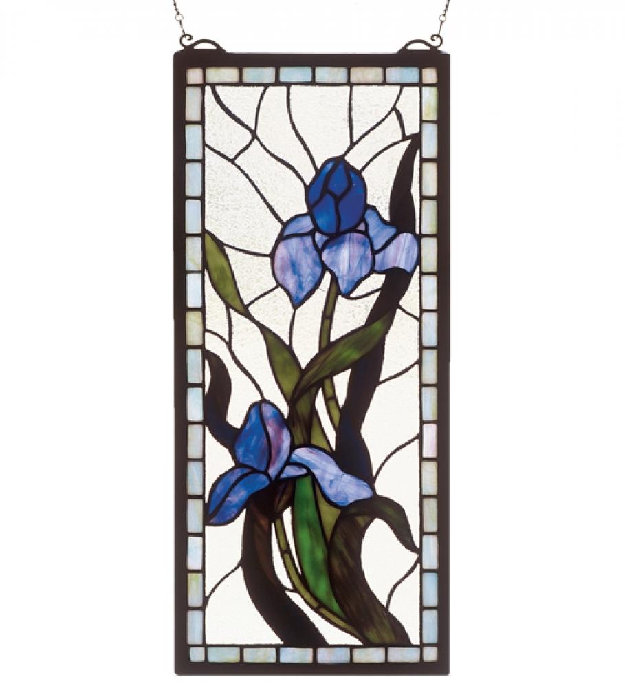 9"W X 20"H Iris Stained Glass Window