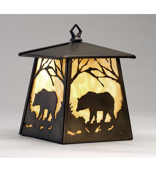 7.5"W Bear at Dawn Hanging Wall Sconce