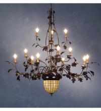 Meyda Blue 10009 - 60" Wide Greenbriar Oak 12 Arm Chandelier