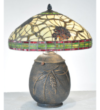 Meyda Blue 106287 - 20"H Burgundy Pinecone Table Lamp