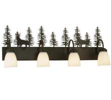 Meyda Blue 126280 - 33"W Deer through the Trees 4 LT Vanity Light