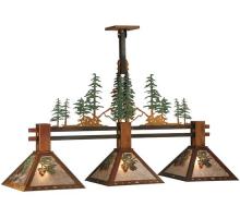 Meyda Blue 130714 - 45"L Winter Pine Tall Pines 3 LT Island Pendant