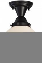 Meyda Blue 143582 - 8"W Revival Schoolhouse White Globe Semi-Flushmount