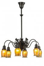 Meyda Blue 150068 - 28"W Favrile Early Electric 6 LT Chandelier