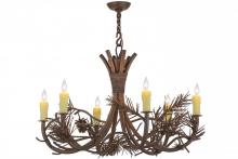 Meyda Blue 152840 - 36"W Woodland Pine 6 LT Chandelier