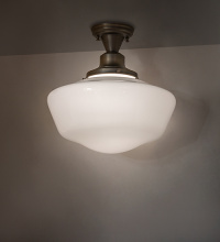 Meyda Blue 158252 - 16" Wide Revival Schoolhouse W/Traditional Globe Flushmount