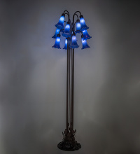 Meyda Blue 15895 - 63" High Blue Tiffany Pond Lily 12 LT Floor Lamp