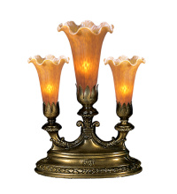 Meyda Blue 17657 - 13"H Amber Pond Lily 3 LT Mantelabra Accent Lamp