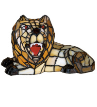 Meyda Blue 18465 - 7"H Tiffany Lion Accent Lamp
