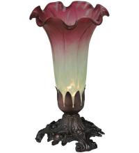 Meyda Blue 185087 - 8" High Seafoam/Cranberry Pond Lily Victorian Mini Lamp