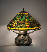 Meyda Blue 215818 - 16" High Tiffany Dragonfly Table Lamp