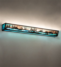 Meyda Blue 220183 - 48" Wide Elk & Black Bear Personalized Vanity Light