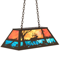 Meyda Blue 234158 - 33" Long Elk at Lake Oblong Pendant