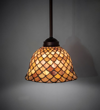 Meyda Blue 244751 - 8" Wide Tiffany Fishscale Mini Pendant