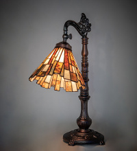 Meyda Blue 244785 - 20" High Delta Jadestone Bridge Arm Table Lamp