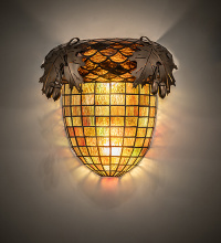 Meyda Blue 246867 - 12" Wide Oak Leaf & Acorn Wall Sconce