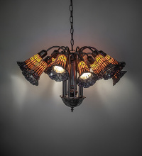 Meyda Blue 251605 - 24" Wide Stained Glass Pond Lily 12 Light Chandelier