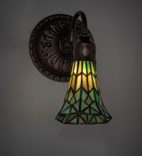Meyda Blue 251869 - 5.5" Wide Stained Glass Pond Lily Wall Sconce