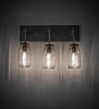 Meyda Blue 259052 - 18" Wide Mason Jar 3 Light Vanity Light