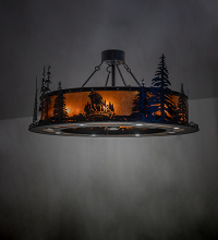 Meyda Blue 259237 - 48" Wide Personalized Lazy Bear Lodge Chandel-Air