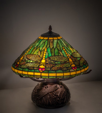 Meyda Blue 261256 - 17" High Tiffany Dragonfly Table Lamp