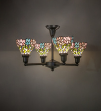 Meyda Blue 261287 - 25" Wide Wisteria Revival 4 Light Chandelier