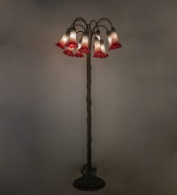 Meyda Blue 262113 - 61" High Pink/White Tiffany Pond Lily 12 Light Floor Lamp