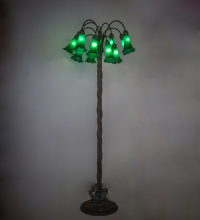 Meyda Blue 262115 - 61" High Green Tiffany Pond Lily 12 Light Floor Lamp