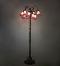 Meyda Blue 262120 - 61" High Lavender Tiffany Pond Lily 12 Light Floor Lamp