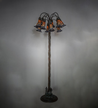 Meyda Blue 262125 - 61" High Stained Glass Pond Lily 12 Light Floor Lamp