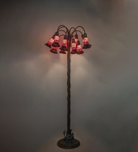 Meyda Blue 262129 - 61" High Stained Glass Pond Lily 12 Light Floor Lamp