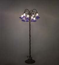 Meyda Blue 262131 - 61" High Blue/White Tiffany Pond Lily 12 Light Floor Lamp