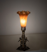 Meyda Blue 262933 - 11" High Amber Tiffany Pond Lily Maidens Mini Lamp