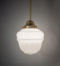 Meyda Blue 264245 - 8" Wide Revival Schoolhouse Rochelle Globe Mini Pendant