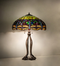 Meyda Blue 265224 - 33" High Tiffany Hanginghead Dragonfly Table Lamp